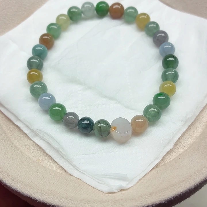 翡翠未镶嵌手链天然缅甸翡翠A货卡6.8