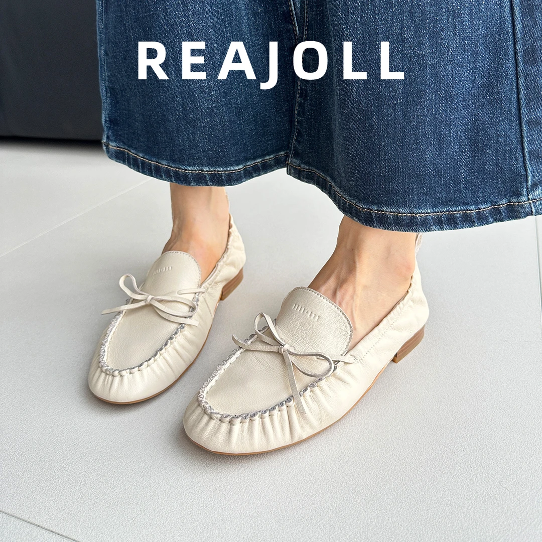 单鞋女鞋新款2025爆款时尚气质法式平底老钱风蝴蝶结百搭乐福鞋子