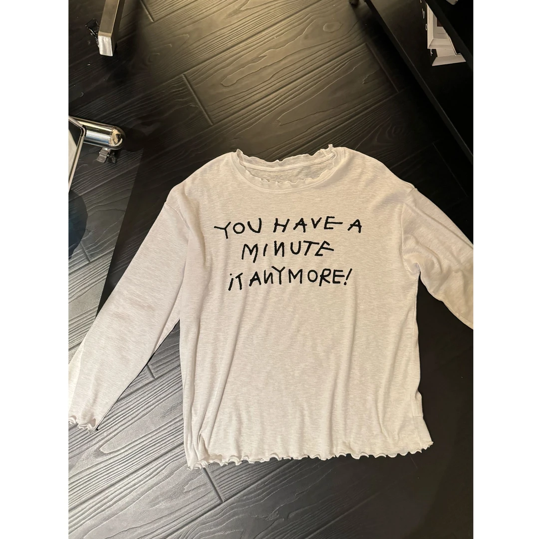 泡泡 Studio 【木耳边 字母T】秋冬季内搭 设计感百搭休闲字母T恤