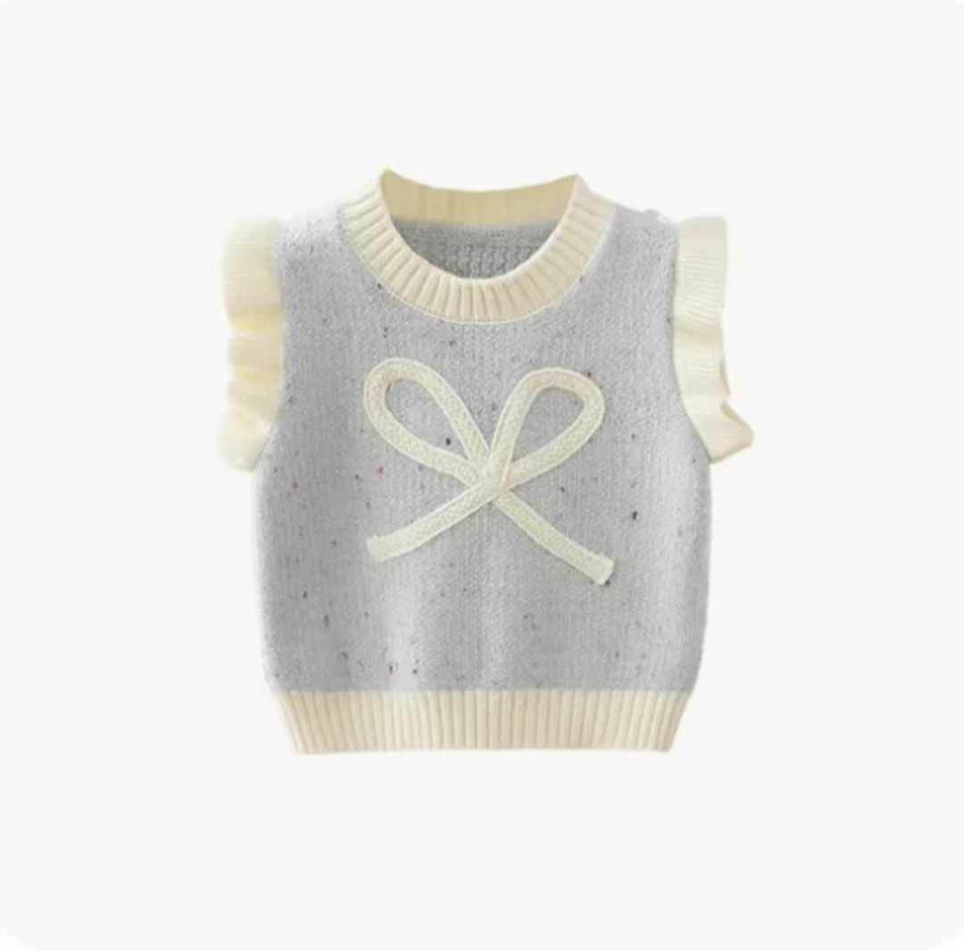 【BaoBao】春季女童可爱毛衣背心衬衫上衣两件套88112