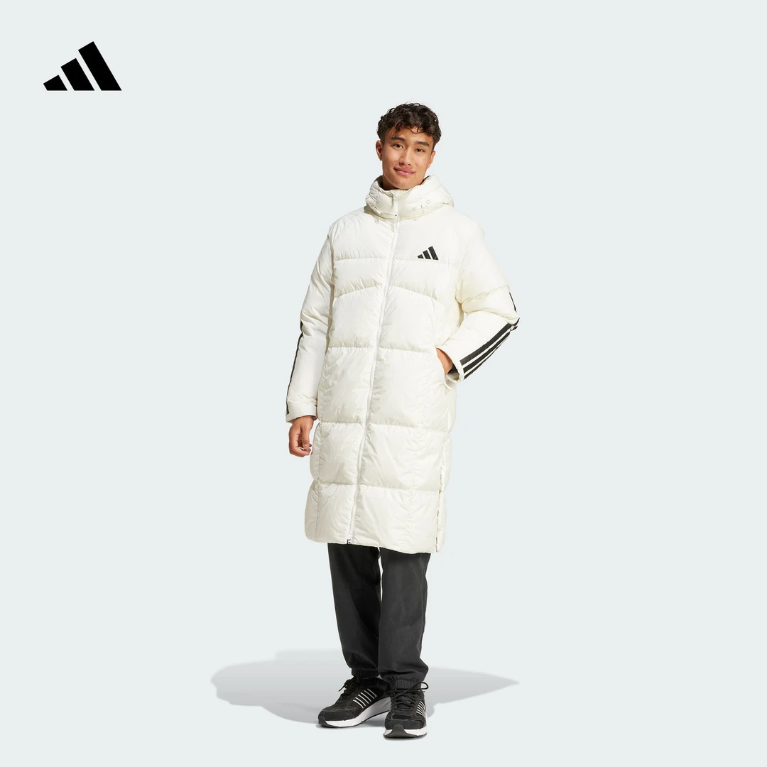 阿迪达斯官方 暖「芯」科技600蓬长款保暖连帽鸭绒羽绒服 JG3838