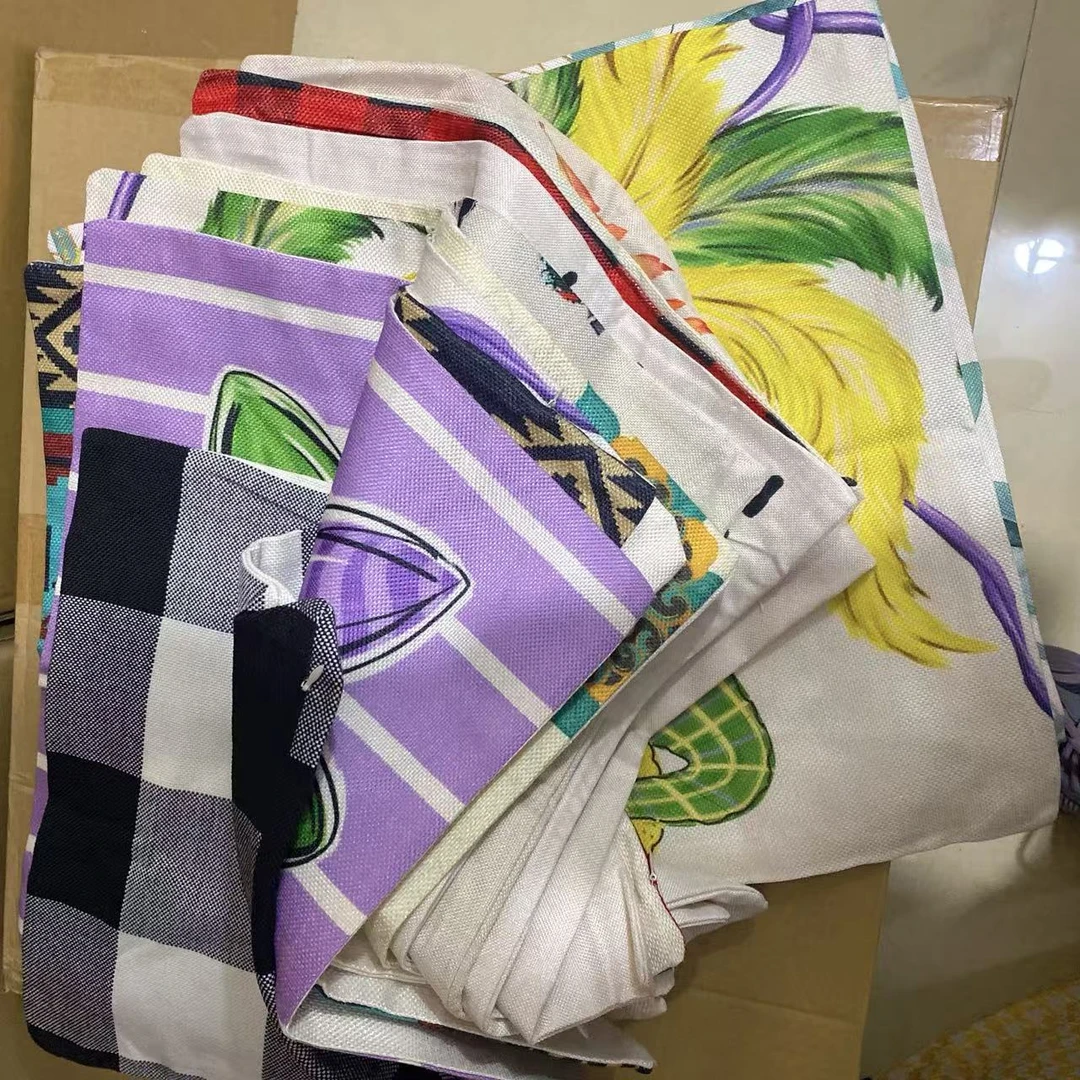 发5个【40*40混尺寸】亚麻抱枕套