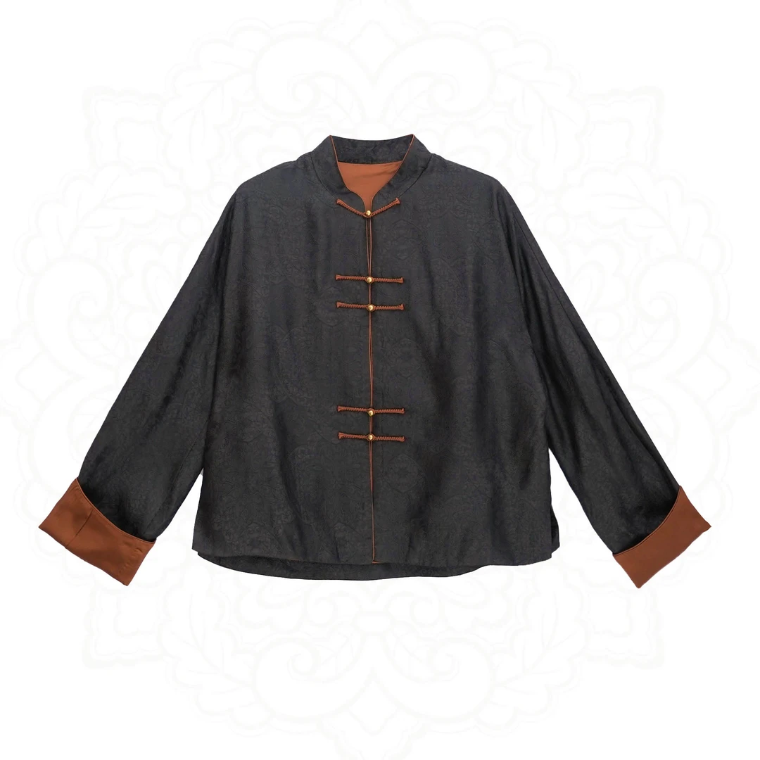 【初夏】QY10035 香云纱新中式复古盘扣外套