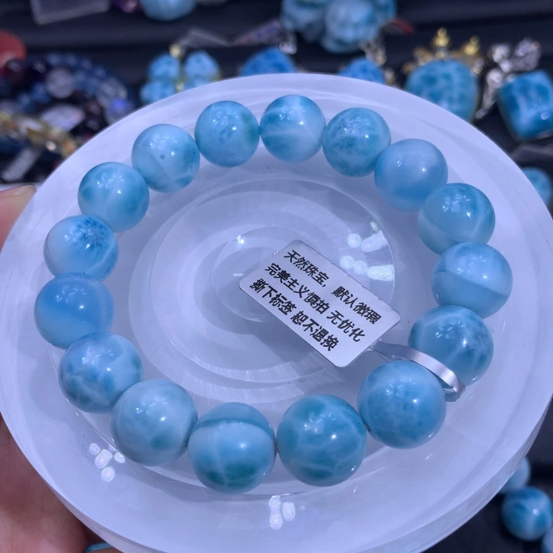 未镶嵌针钠钙石（海纹石）手链13m手串色差略异