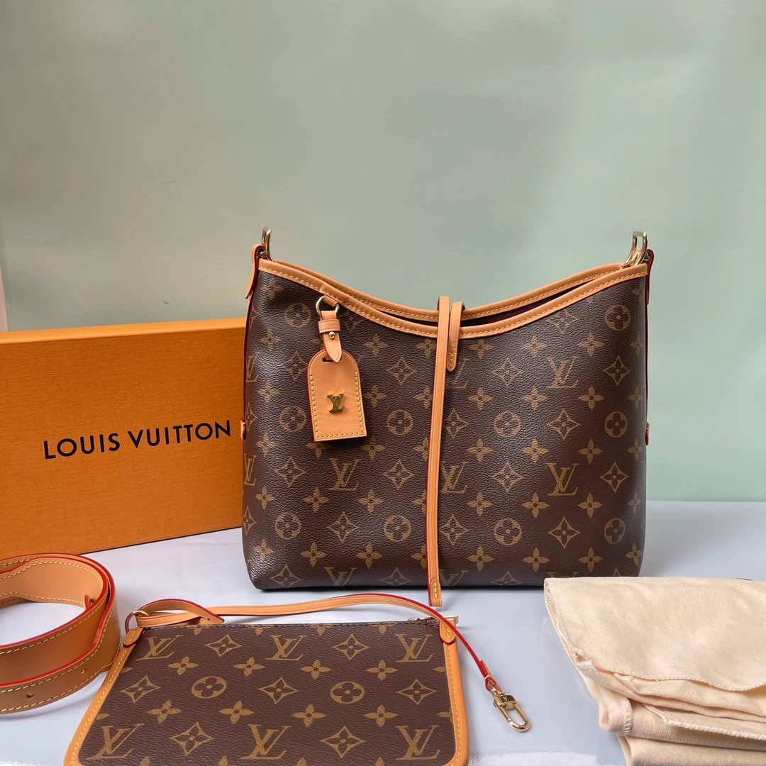 95新 LouisVuitton/路易威登 B360676-LV老花 carryall小号斜挎包