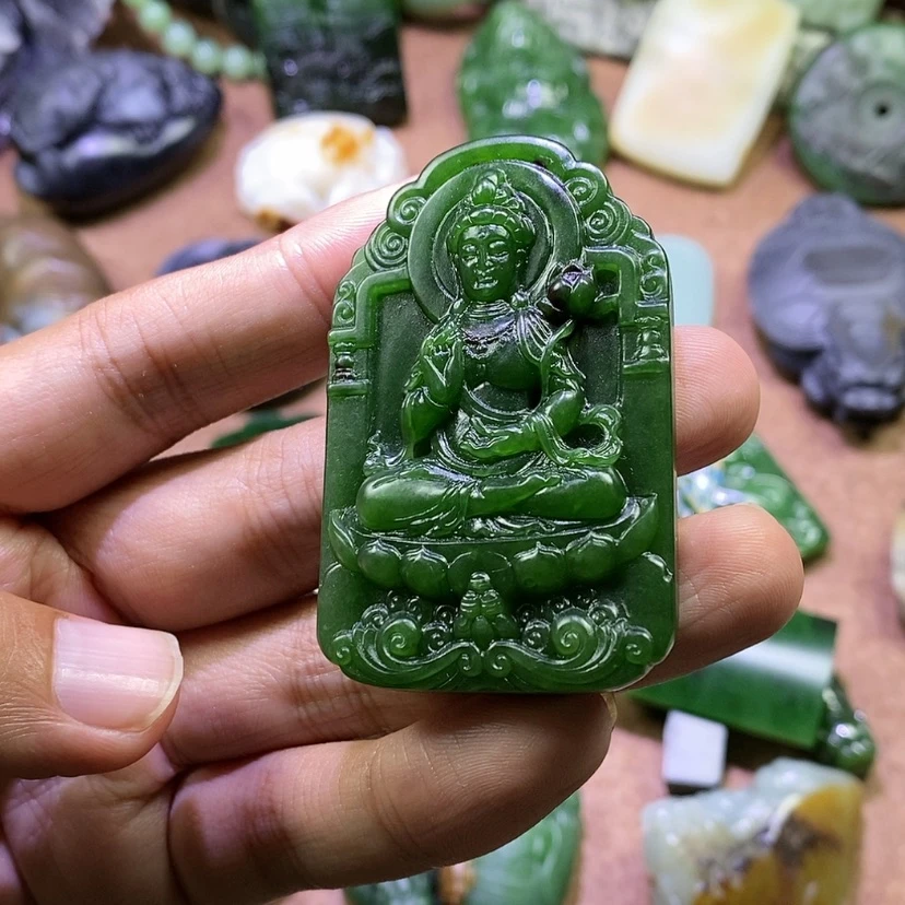 【闪购商品】未镶嵌和田玉（碧玉）挂件盧