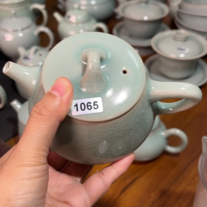 杯子1065石瓢壶，青鸾汝瓷原矿釉