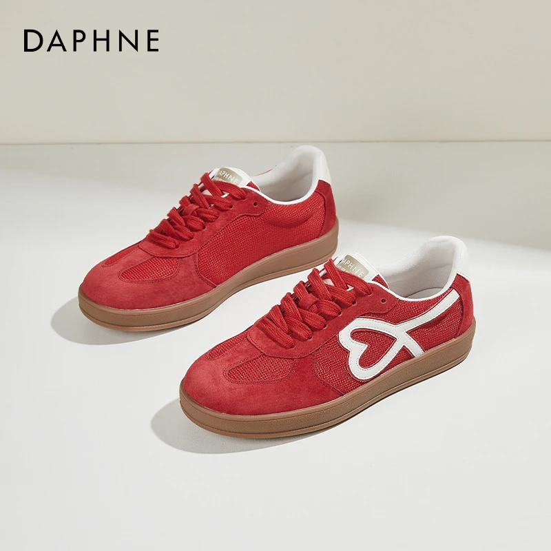 达芙妮女款复古德训鞋时尚百搭潮流平底休闲鞋软底轻便小白运动鞋
