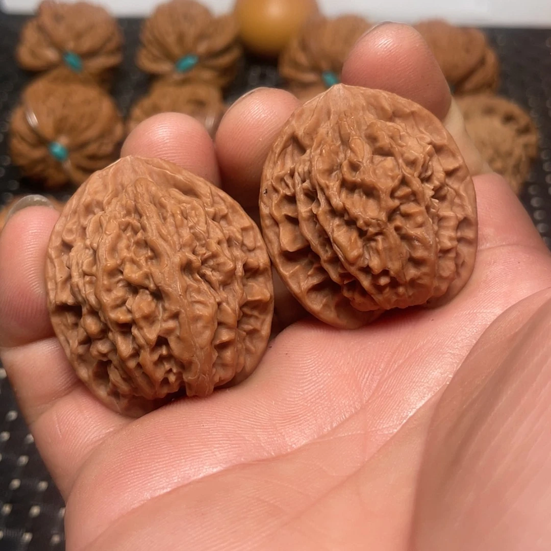 【闪购商品】文玩核桃把件35小众京八对狮子头手捻