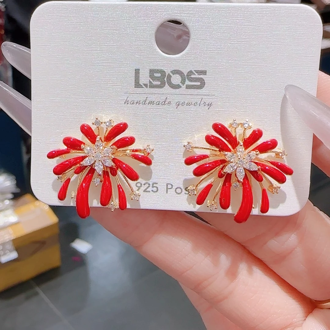 锆石铜合金925银耳环