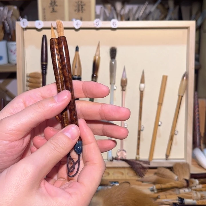 两只大高端狼毫小楷口袋笔