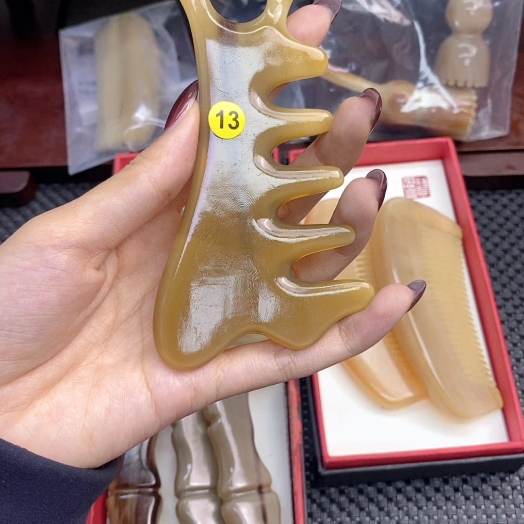 纯手工制作纯牛角梳子X****1