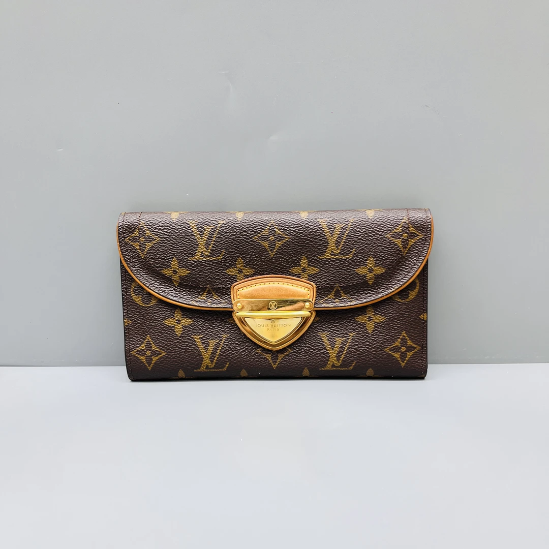 95新 LouisVuitton/路易威登 老花金扣长款翻盖钱包 尺寸19*11