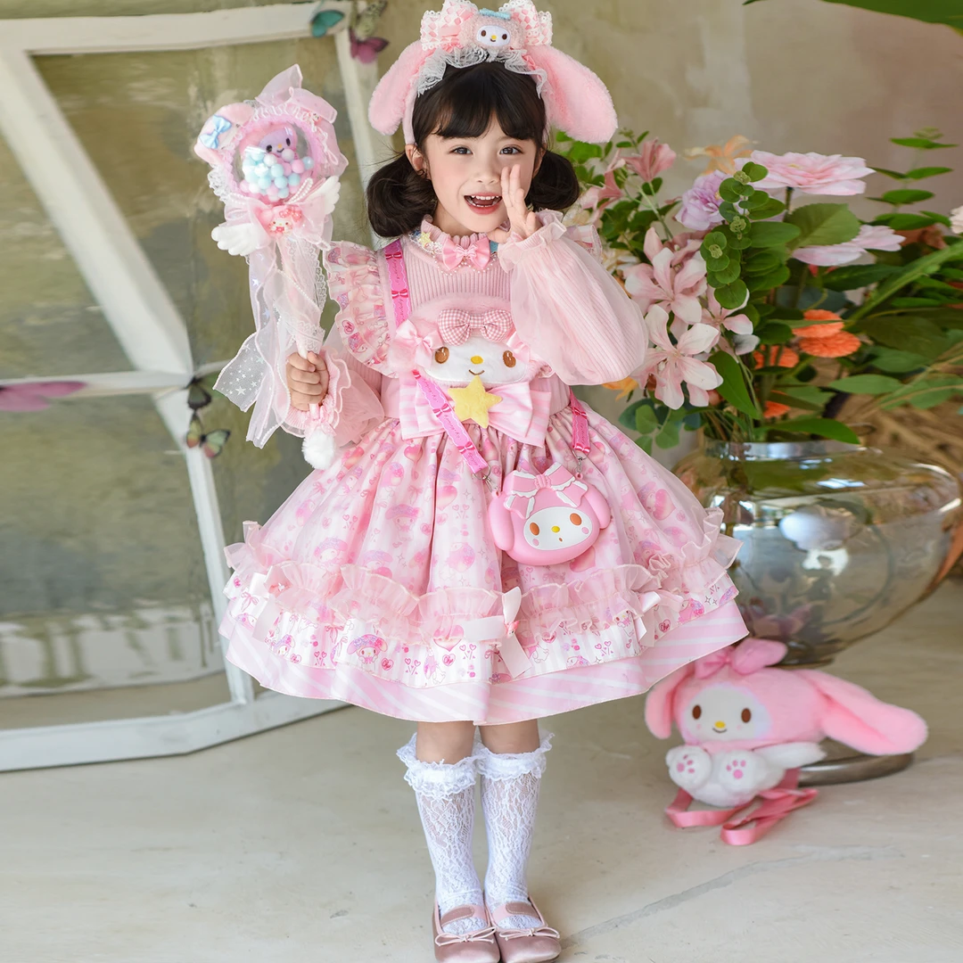 【毛衣裙】女童美乐蒂洛丽塔公主裙儿童连衣裙生日蓬蓬裙子TX8812