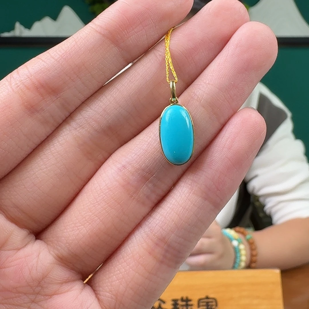 绿松石18K金镶嵌珠宝奇石