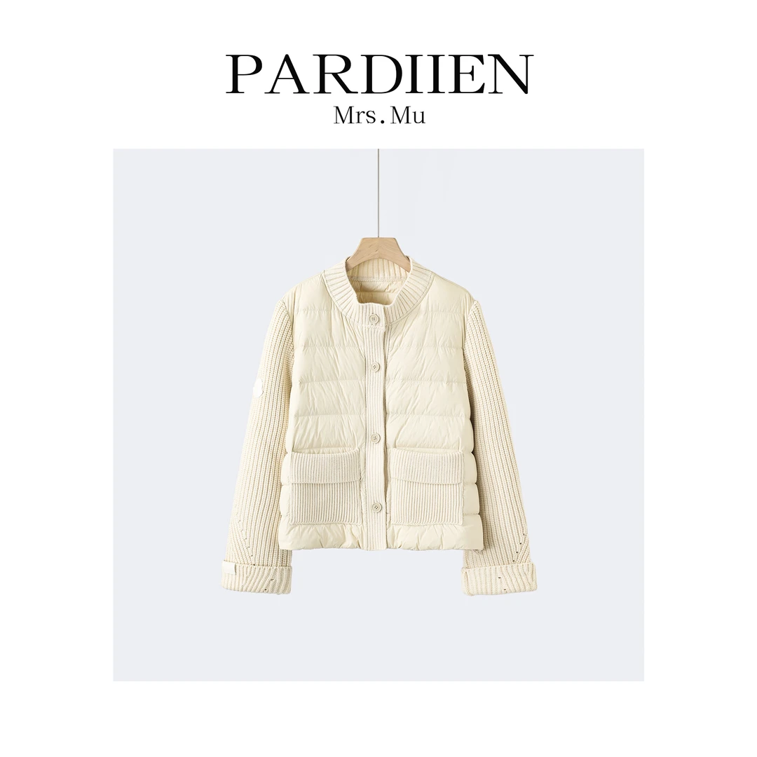 【北总严选】帕迪恩针织拼接袖标短款鹅绒服25PD-1356