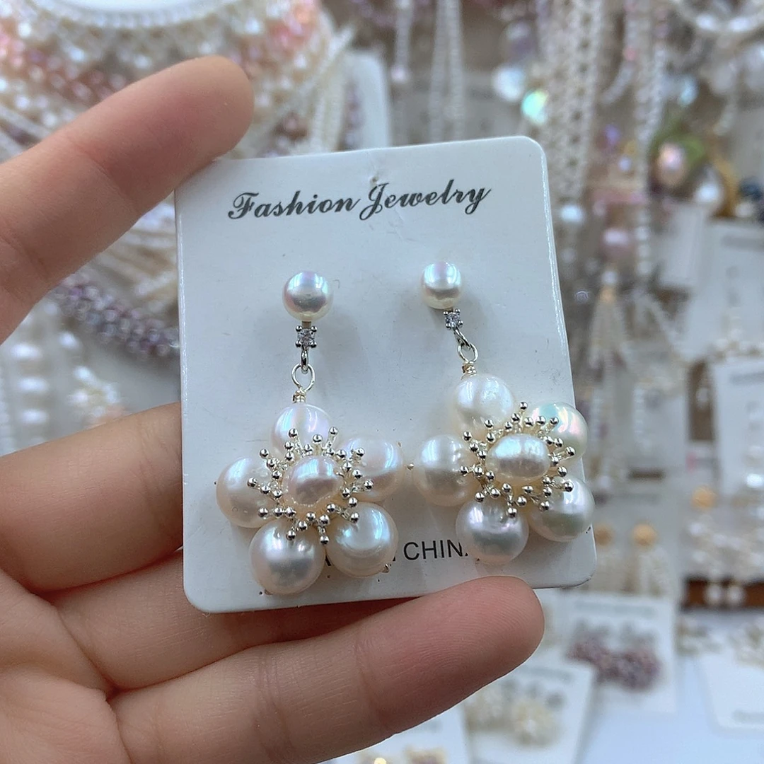 淡水珍珠项链耳饰银S925镶嵌