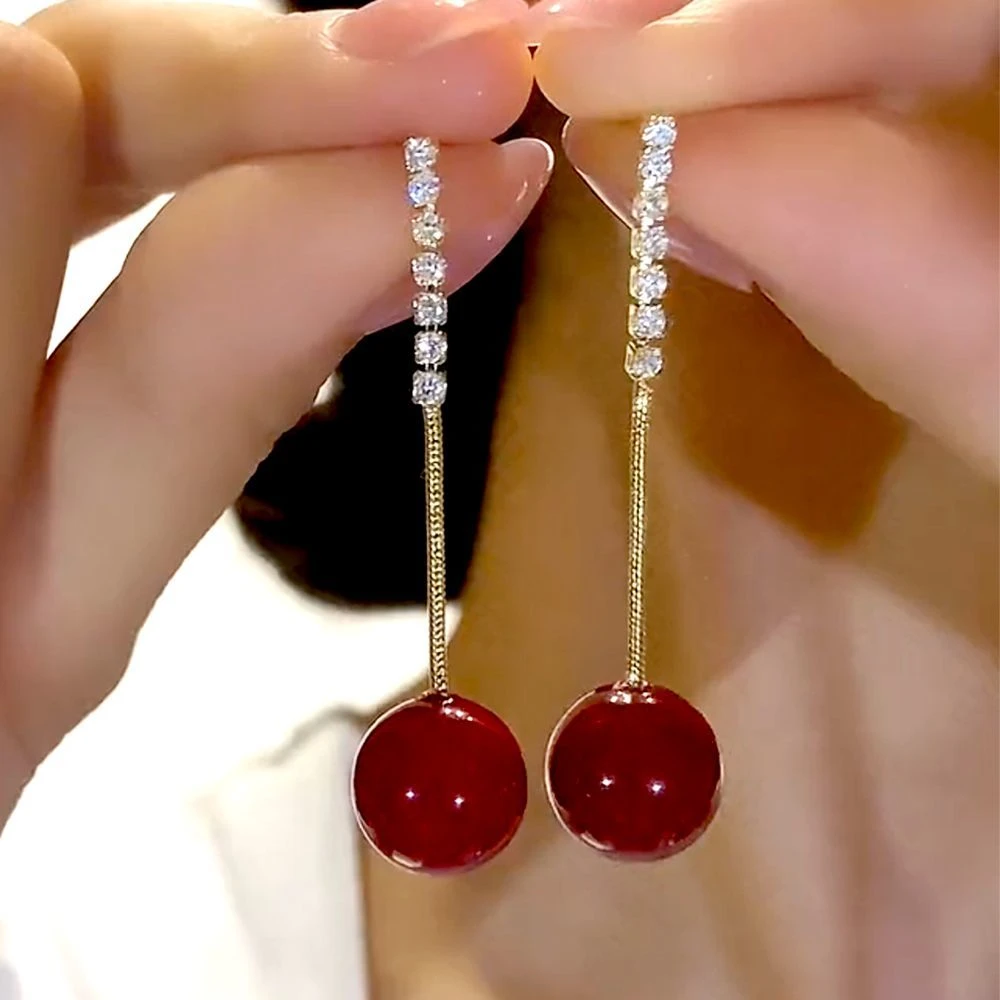 铜合金耳饰 【231】日韩流苏耳环气质中长款小众设计洋气个性耳饰