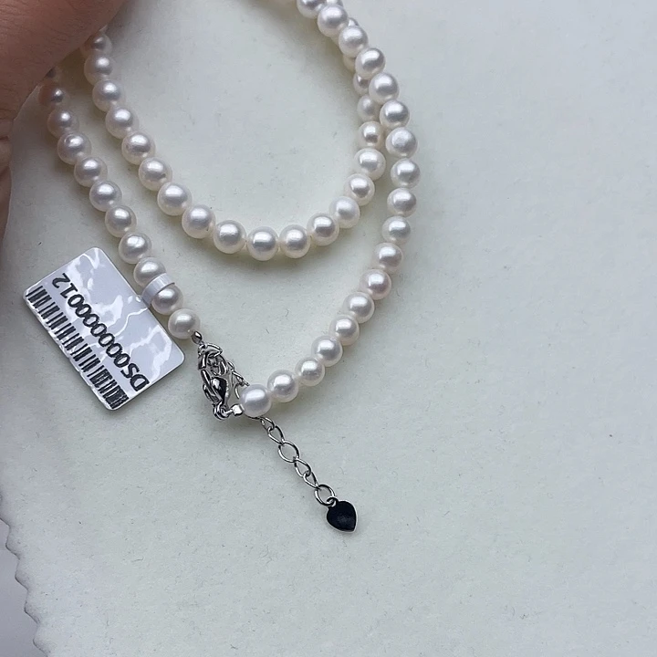 淡水珍珠未镶嵌颈饰卡6➕极光冷白丝绸光