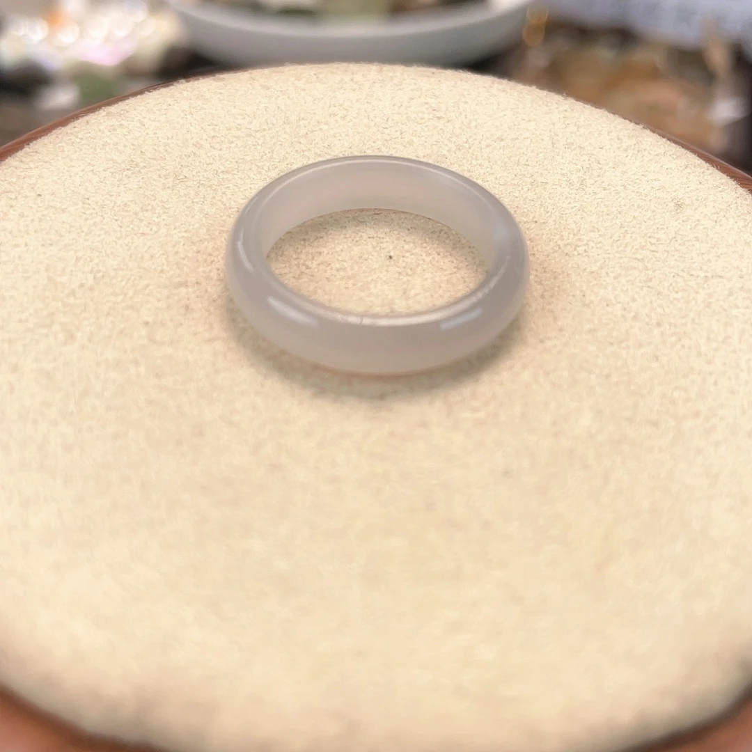 半****和田玉戒指未镶嵌c111烟紫轮胎18.2不退换