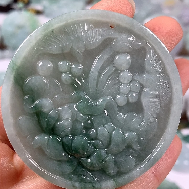 颈饰未镶嵌翡翠花开富贵福利
