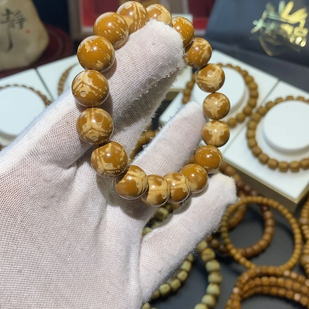 手串紫金鼠花皮熊猫圆珠13+