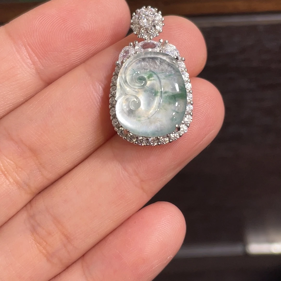 翡翠银S925镶嵌颈饰