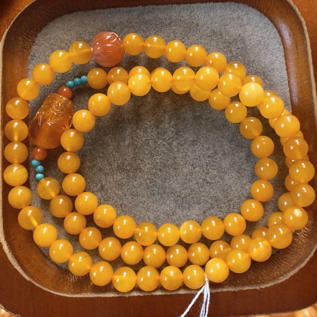 未镶嵌蜜蜡手串蜜蜡