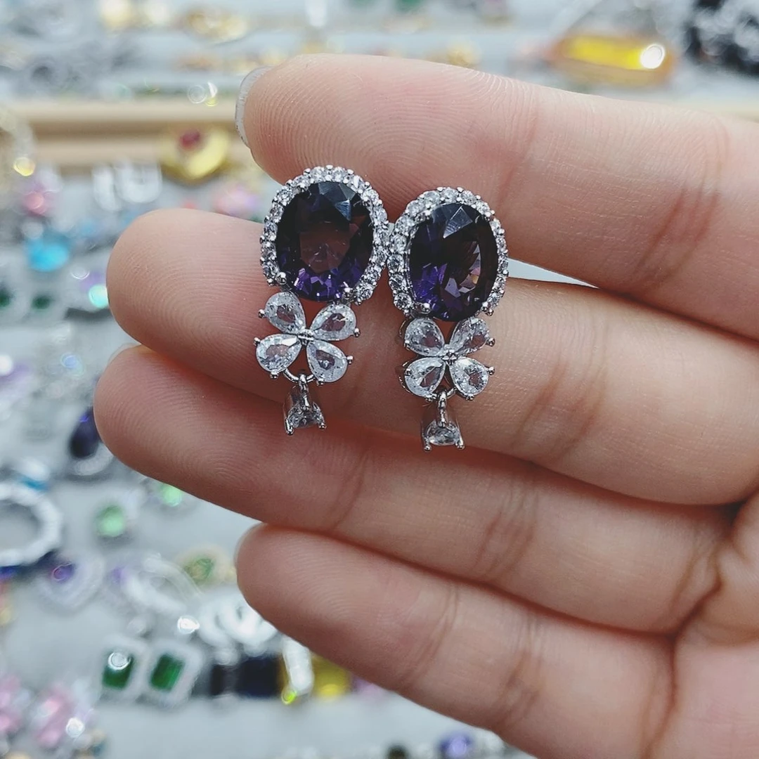 【闪购商品】银S925镶嵌耳饰托帕石