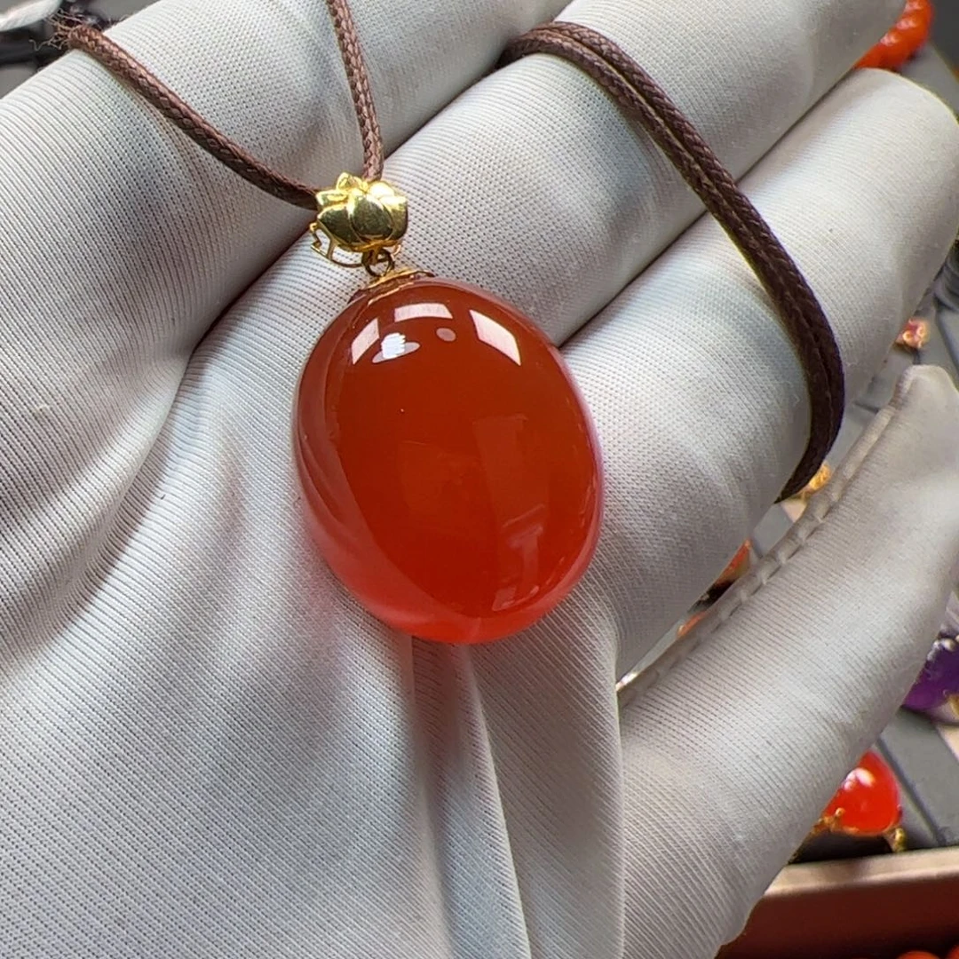南红玛瑙未镶嵌戒指福利款原矿精品冰红吊坠