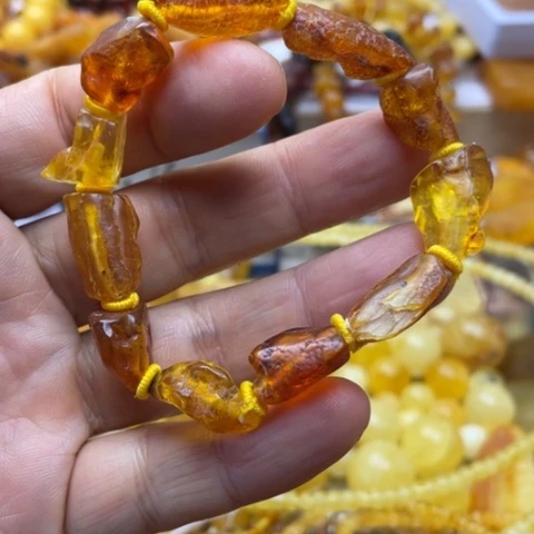 手串植物珀未镶嵌手串