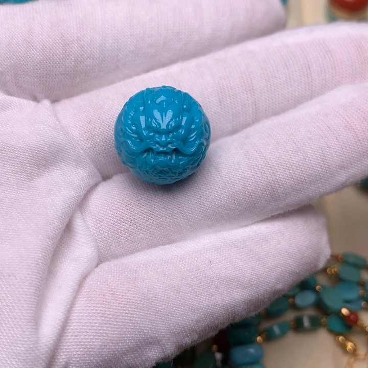 绿松石未镶嵌绿松石龙珠16.5