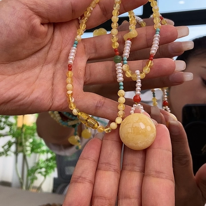 琥珀颈饰未镶嵌蜜蜡项链