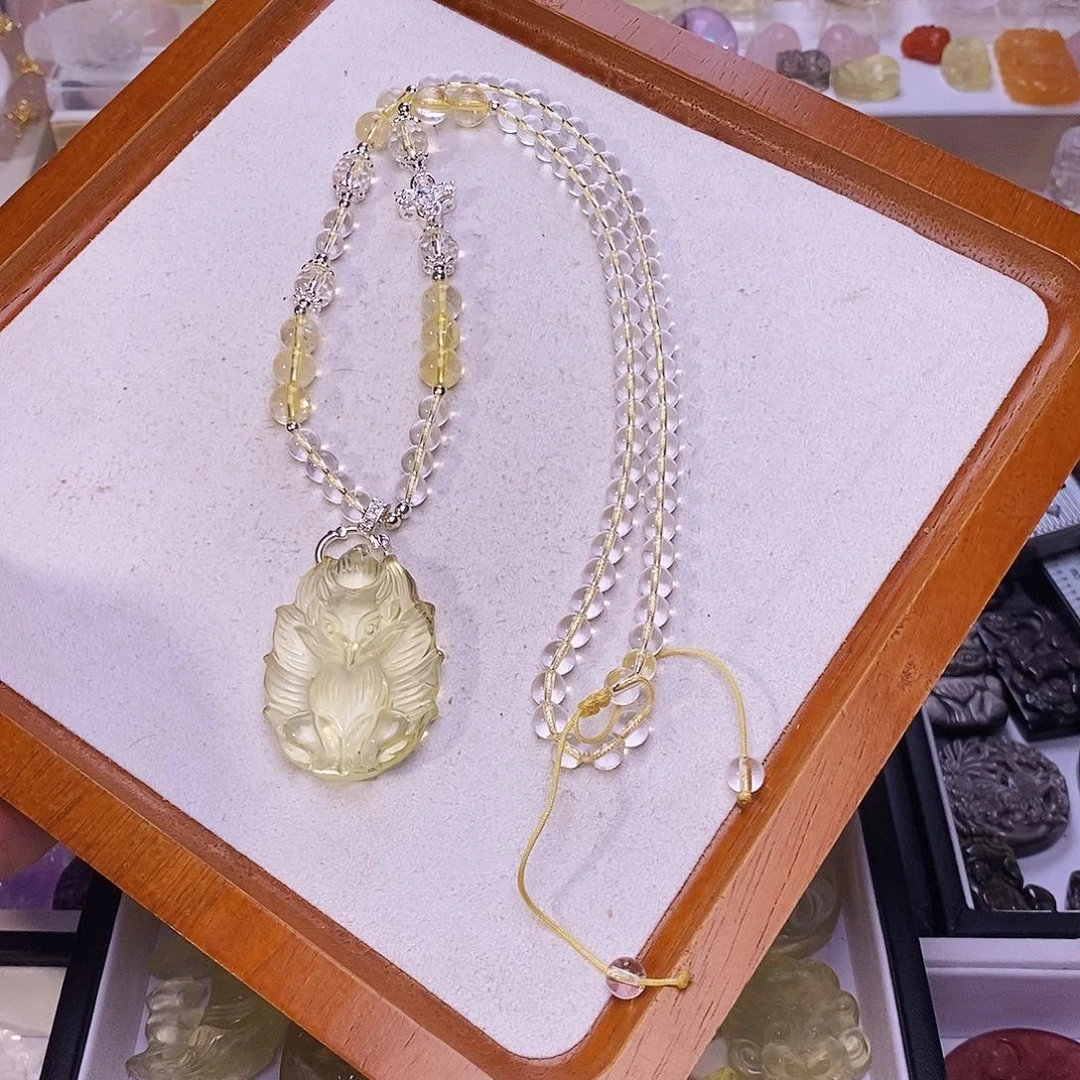 未镶嵌颈饰水晶洁狐牌吊坠 送链子