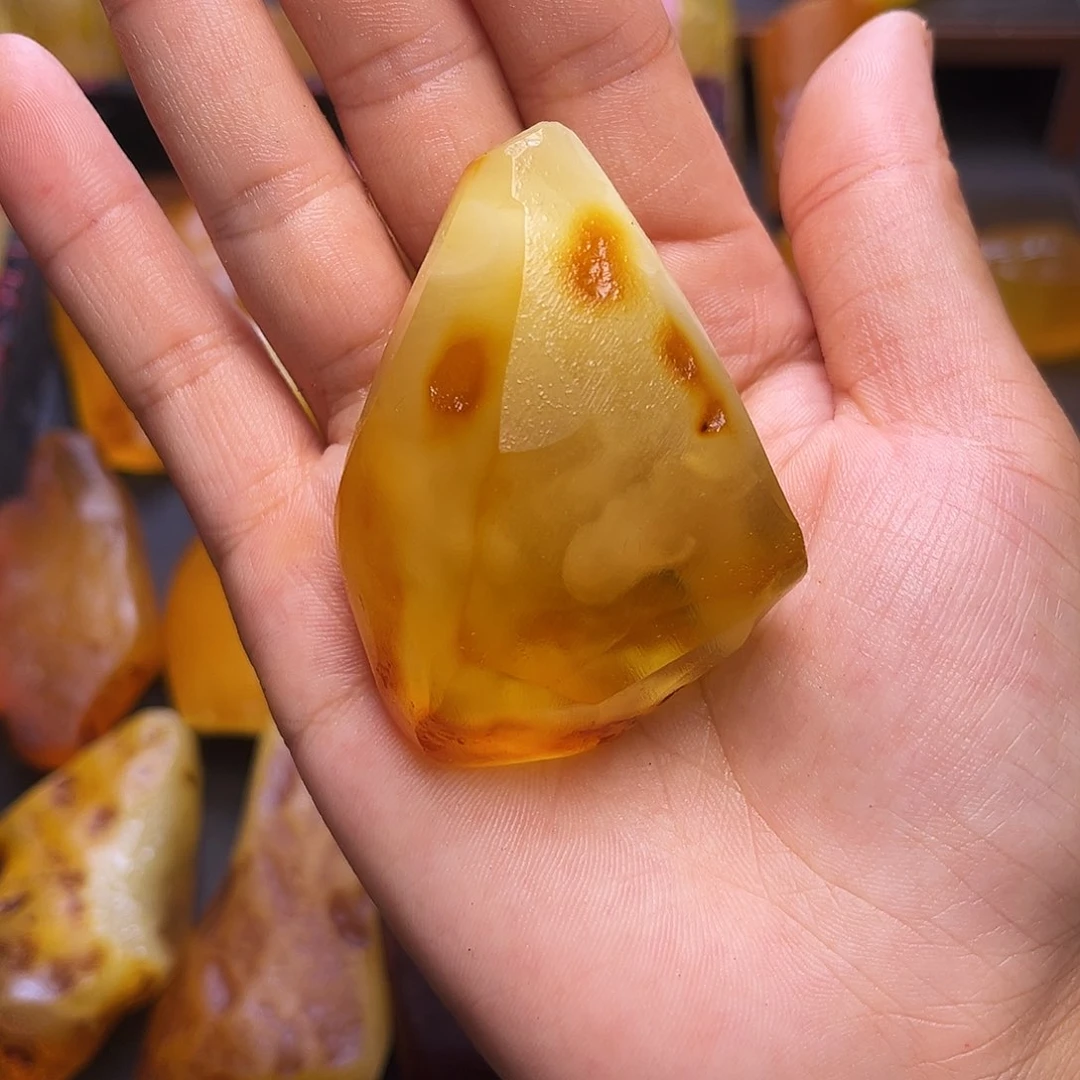 定制琥珀未镶嵌琥珀蜜蜡原石定制有瑕