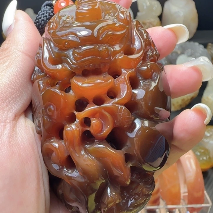 玛瑙/玉髓合金手把件