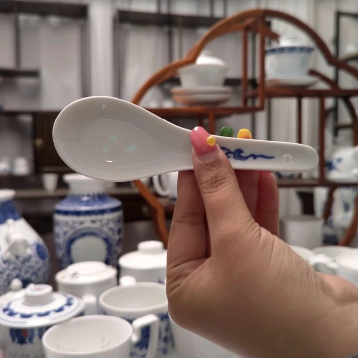 陶瓷青花通用小勺十只装