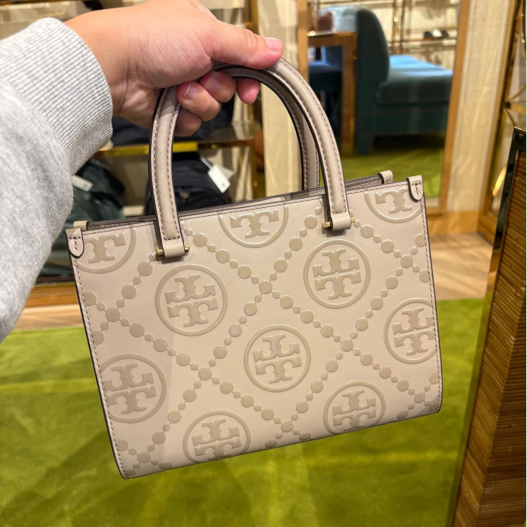 TORY BURCH/汤丽柏琦T Monogram印花手提斜挎包托特包 约25*19*11