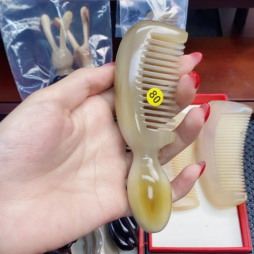 纯手工制作纯牛角梳子小*