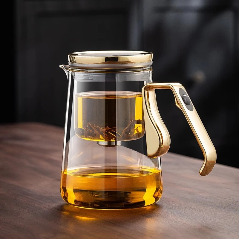 玻璃磁吸飘逸杯2025新款家用高端泡茶壶茶水分离一键过滤冲茶神器