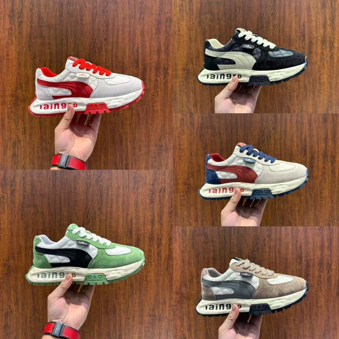 男鞋冬季新款加绒保暖厚底增高阿甘鞋潮流百搭网红同款休闲运动鞋