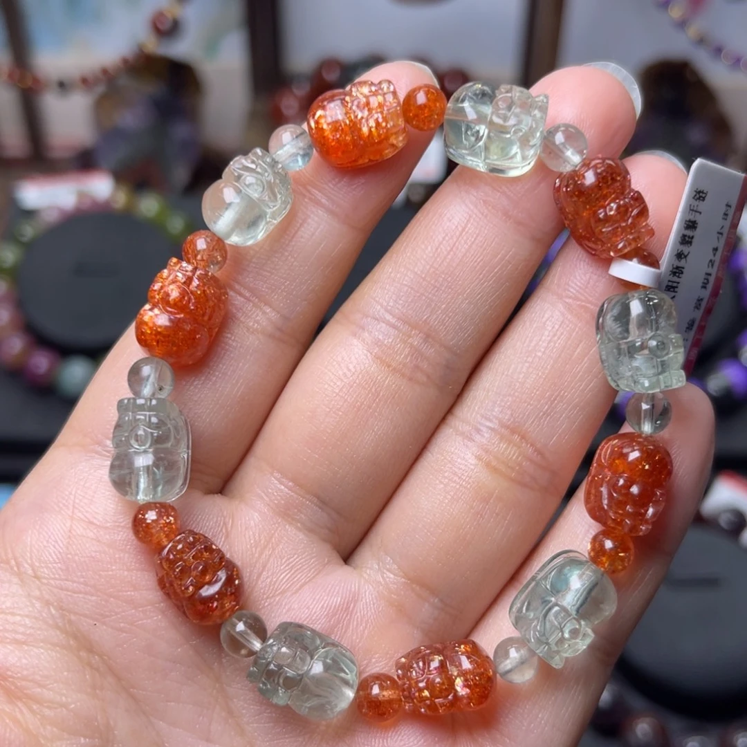 长石手链未镶嵌金太阳貔貅