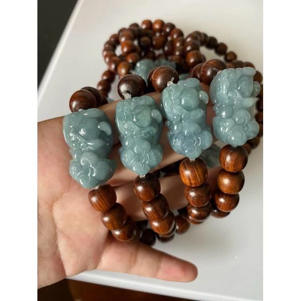 天然翡翠蓝水貔貅（多样性发一件）（003）