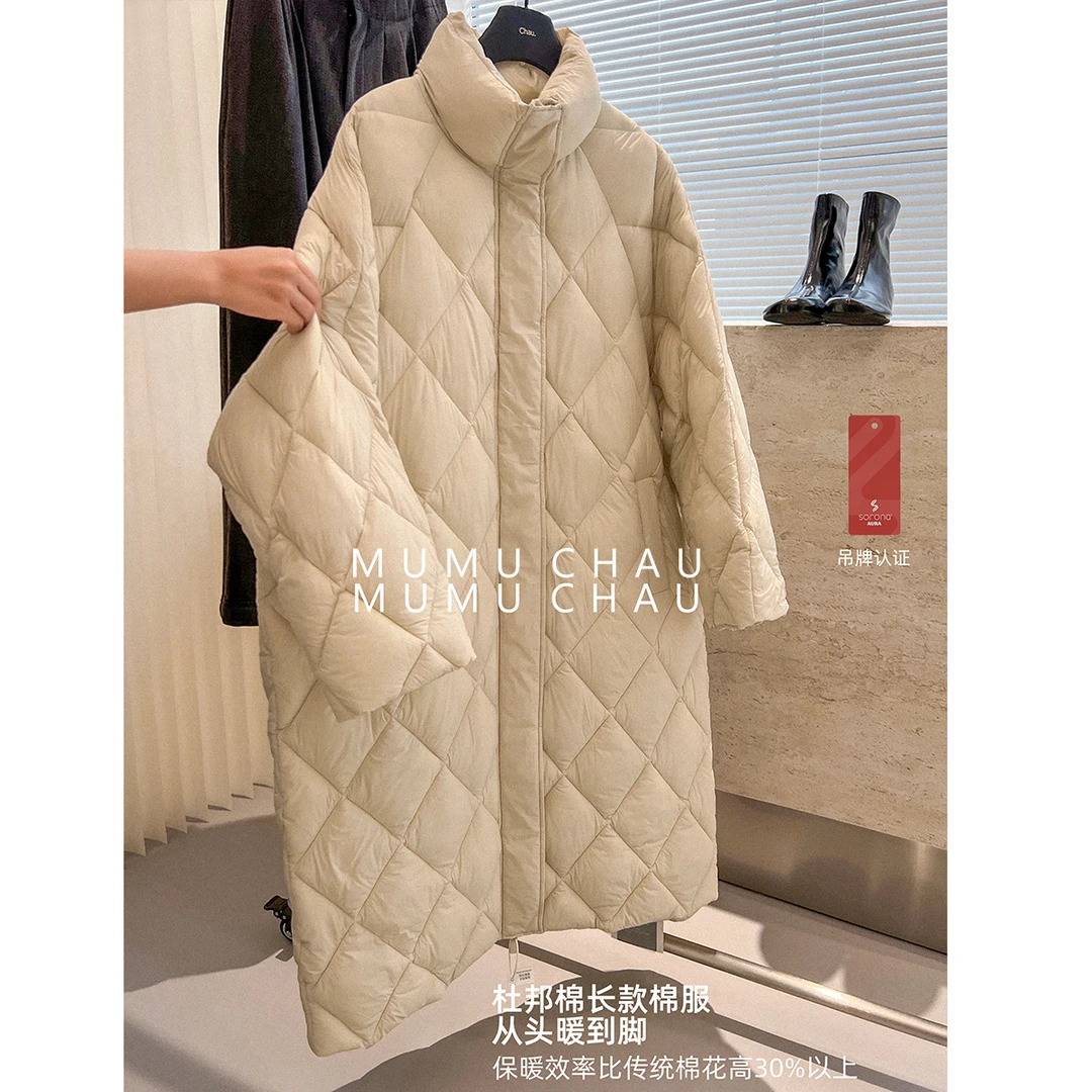 现货「MUMU CHAU」【棉花糖】奶油调女冬季强长款棉服外套LD58147