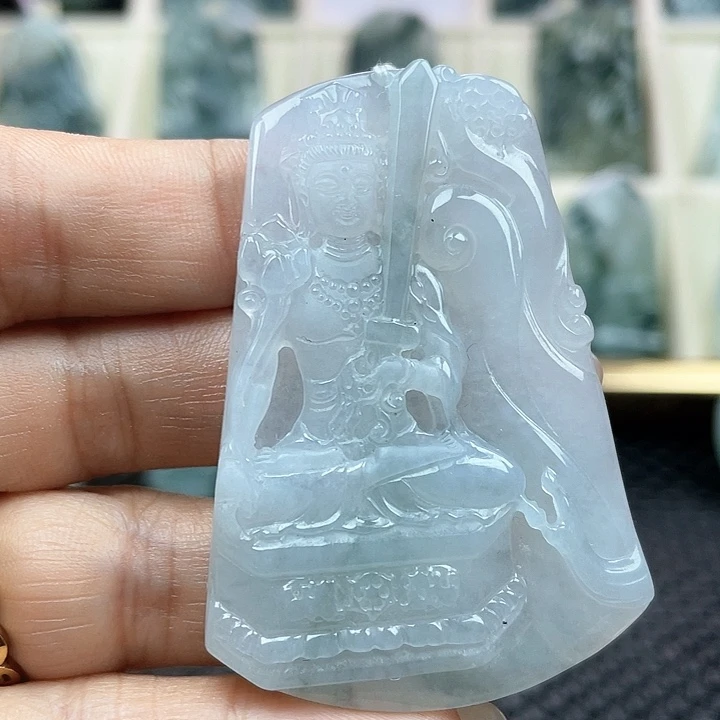 颈饰未镶嵌翡翠天然翡翠A货虚空藏菩萨