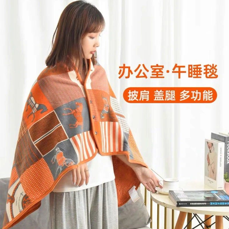 披肩毯亲肤办公室薄款空调房外套夏天学生宿舍午休毯午休带扣