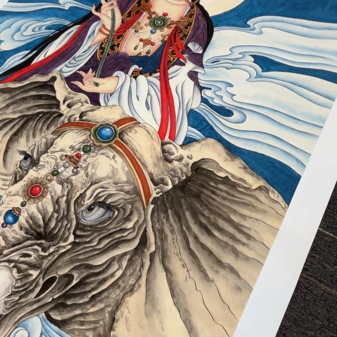 白***堂国画李老师普贤画芯