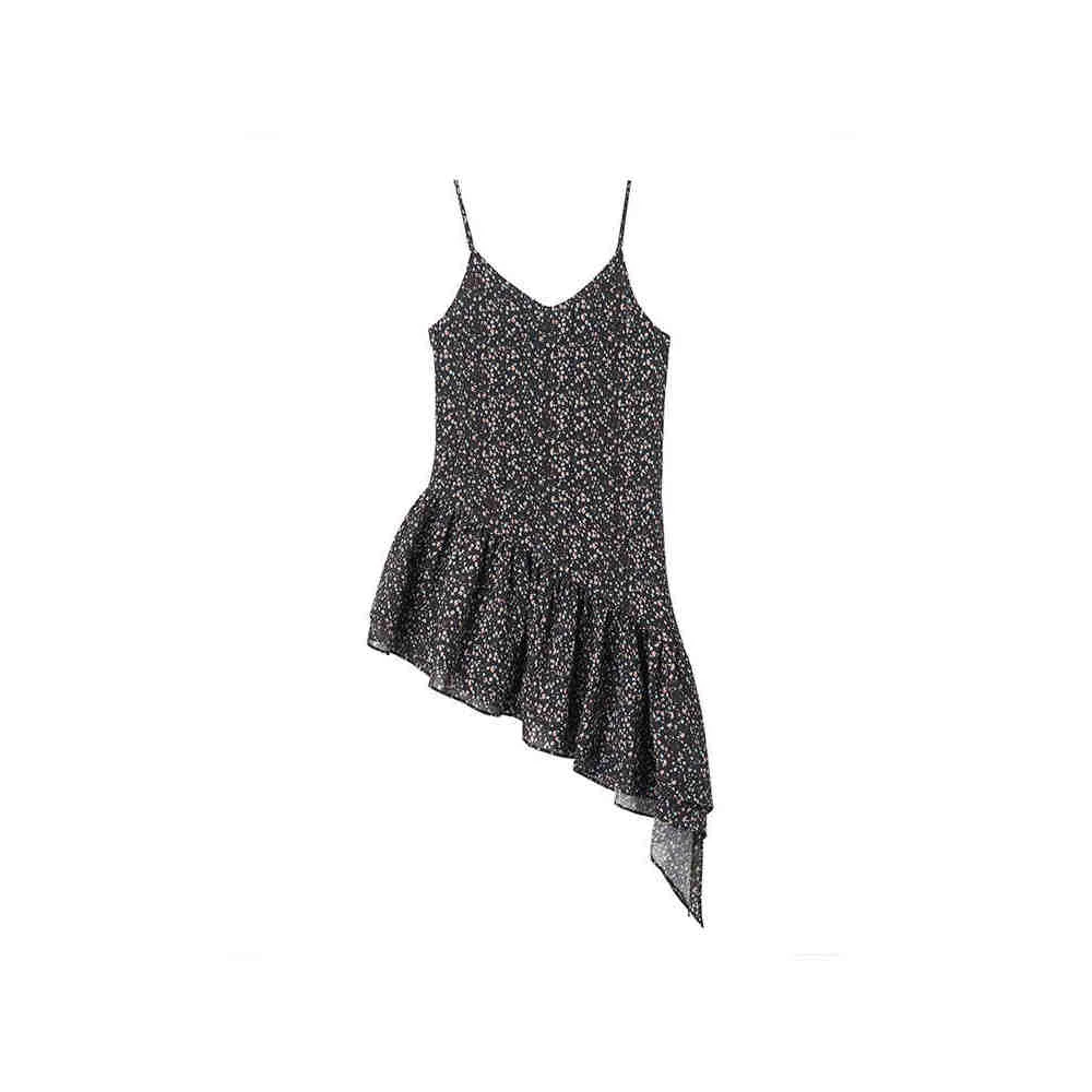 【THE ENES X LABERTHREE】新品25春夏裙摆花色吊带连衣裙女