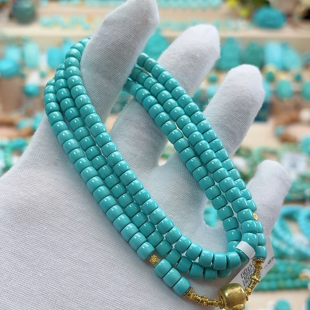 绿松石18K金镶嵌珠宝奇石