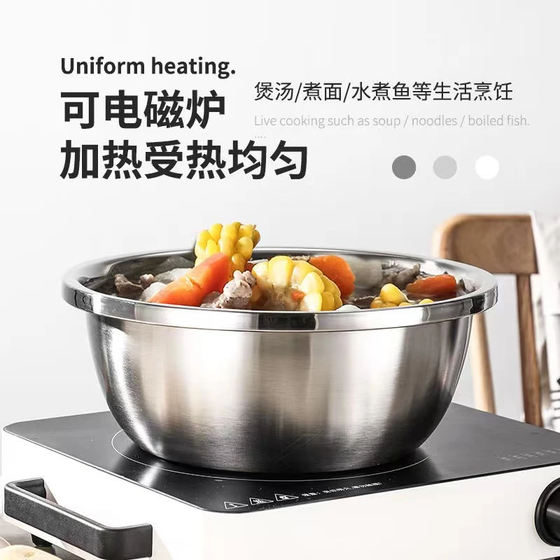 不锈钢盆厨房家用沥水盆不锈钢调料盆边304和面盆加厚洗菜反汤盆